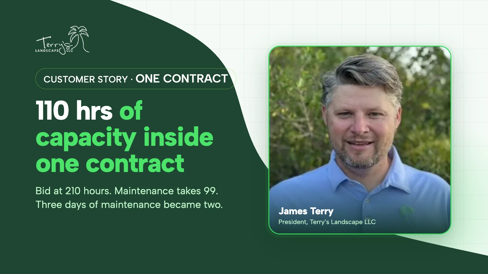 Terry’s Landscape customer story: 110 hours of capacity inside one contract, with President James Terry